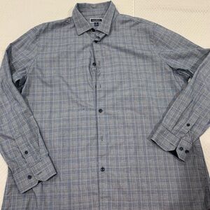 Club Room Blue and Gray Checkered Shirt